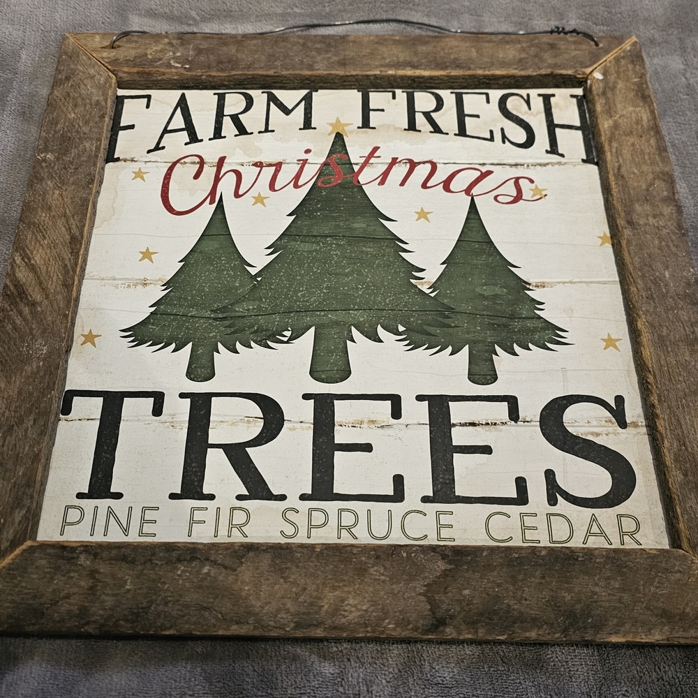 Farm Fresh Christmas Trees Wooden Sign